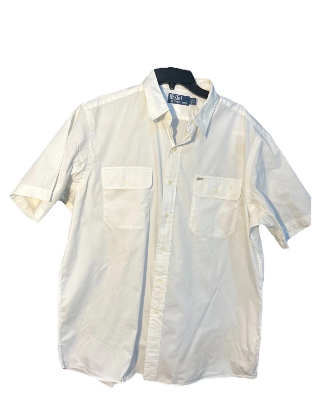 Polo by Ralph Lauren Men's Short-Sleeve White Button-Up Shirt XL